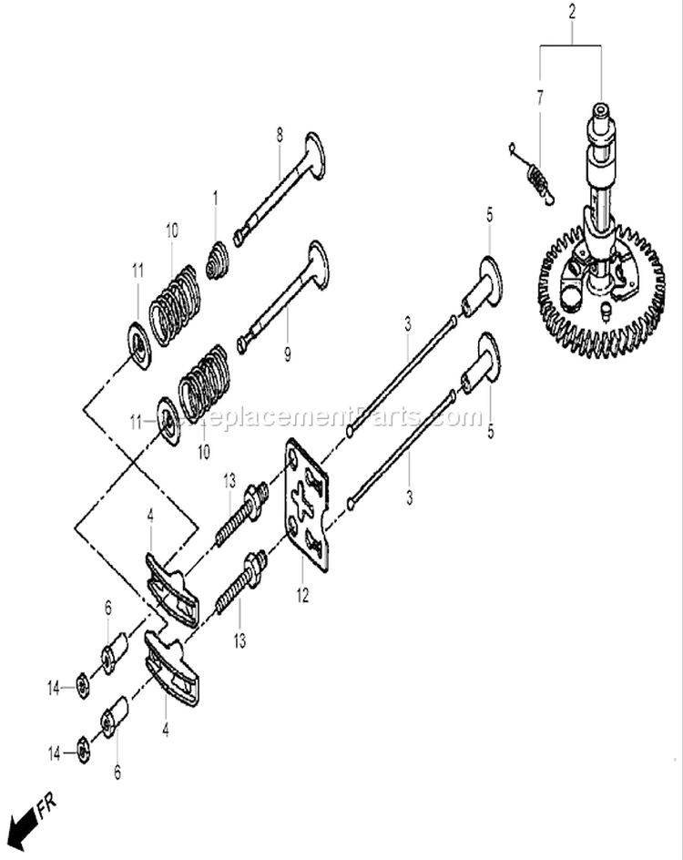 Camshaft Diagram and Parts List for 22195 310000001-310999999 - 2010 Toro Lawn Mower