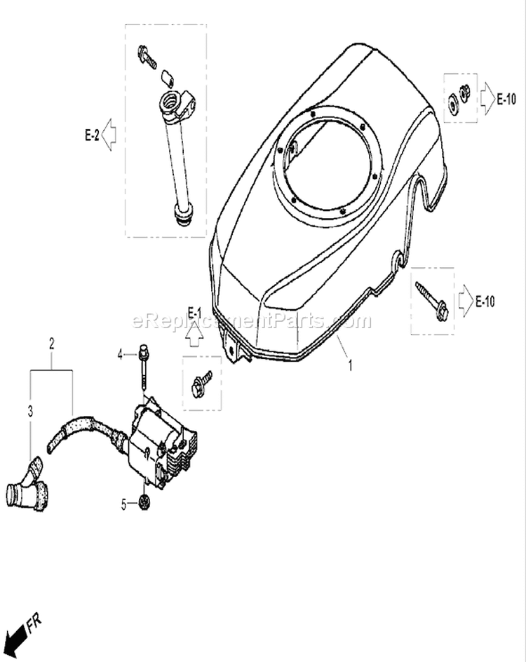 Fan Cover Diagram and Parts List for 22195 310000001-310999999 - 2010 Toro Lawn Mower