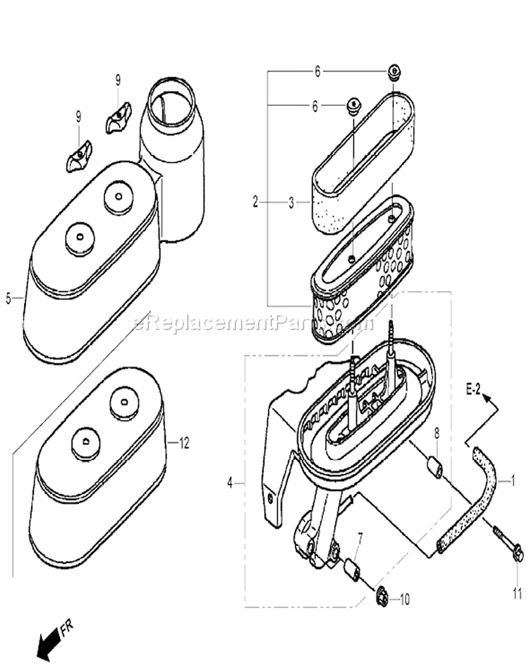 Air Cleaner Diagram and Parts List for 22196 270000001-270999999 - 2007 Toro Lawn Mower