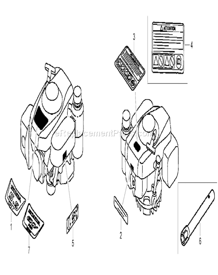Label and Tool Assemblies Diagram and Parts List for 22196 270000001-270999999 - 2007 Toro Lawn Mower