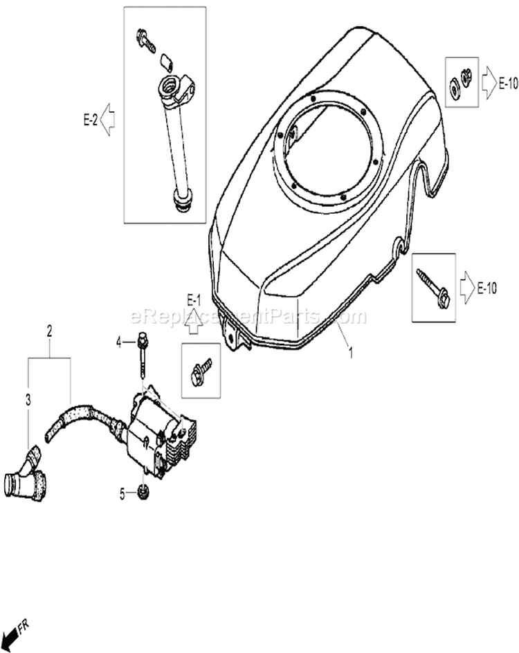 Fan Cover Diagram and Parts List for 22196 310000001-310999999 - 2010 Toro Lawn Mower
