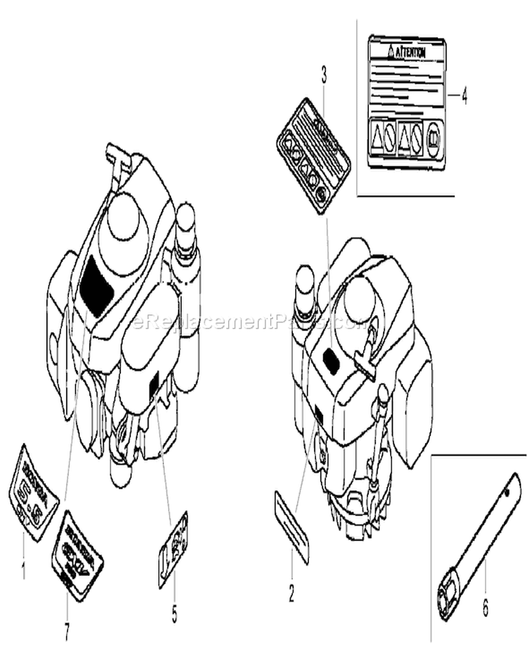 Label and Tool Assemblies Diagram and Parts List for 22196 310000001-310999999 - 2010 Toro Lawn Mower