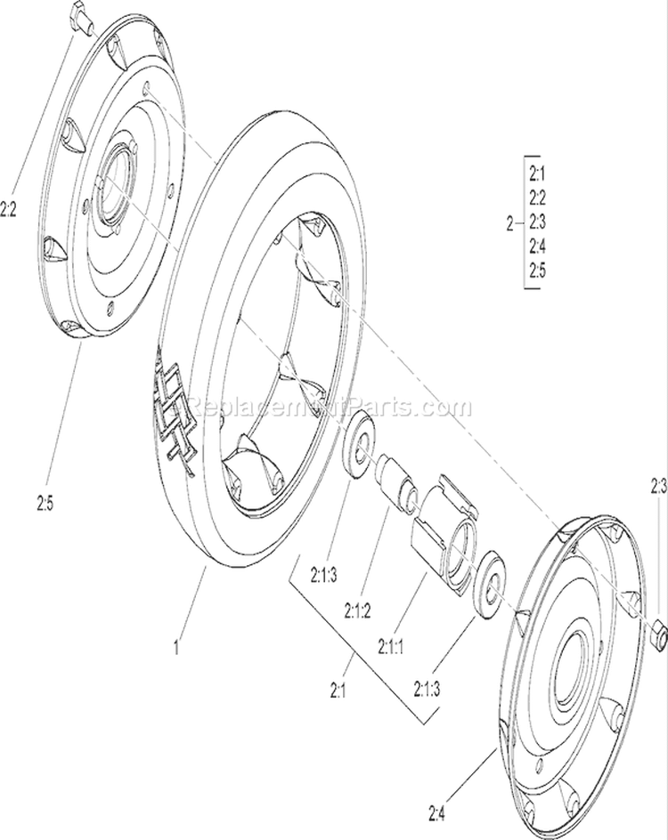 Rear Wheel Diagram and Parts List for 22196 310000001-310999999 - 2010 Toro Lawn Mower