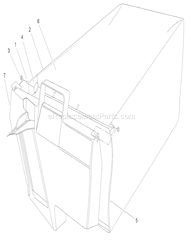 Grass Bag Diagram and Parts List for 22196 310000001-310999999 - 2010 Toro Lawn Mower