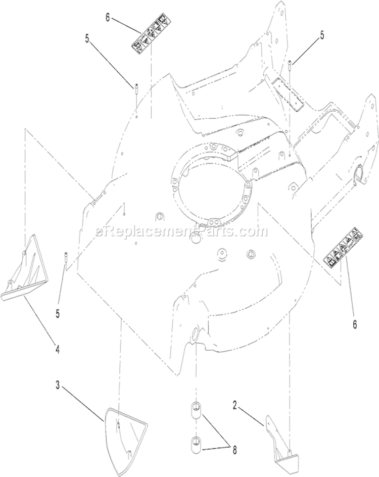 Housing Diagram and Parts List for 22198 310000001-310999999 - 2010 Toro Lawn Mower