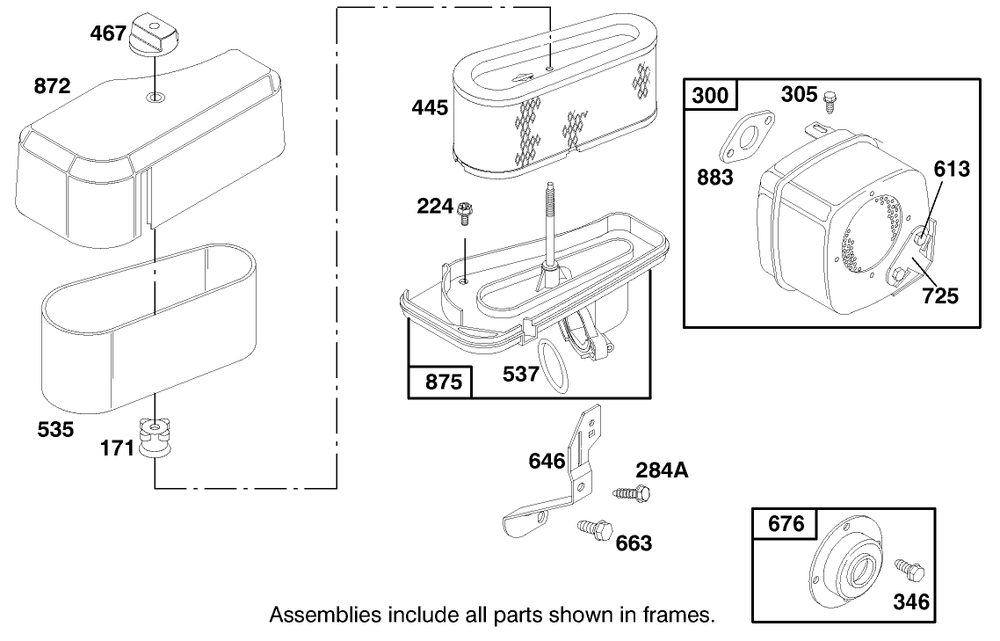 Engine Briggs & Stratton Model Diagram and Parts List for 70084 8900001 - 8999999 Toro Lawn Tractor