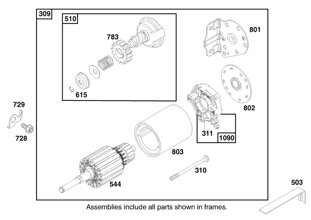 Engine Briggs & Stratton Model 28n707-0631-A1 Diagram and Parts List for 71215 7900001 - 7999999 Toro Lawn Tractor
