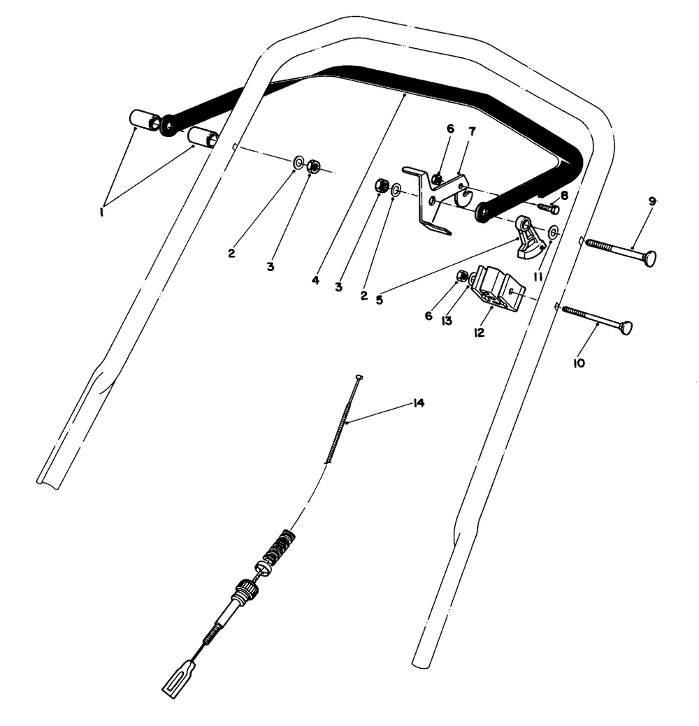 Traction Control Assembly Diagram and Parts List for 20671 3000001 - 3999999 Toro Lawn Mower
