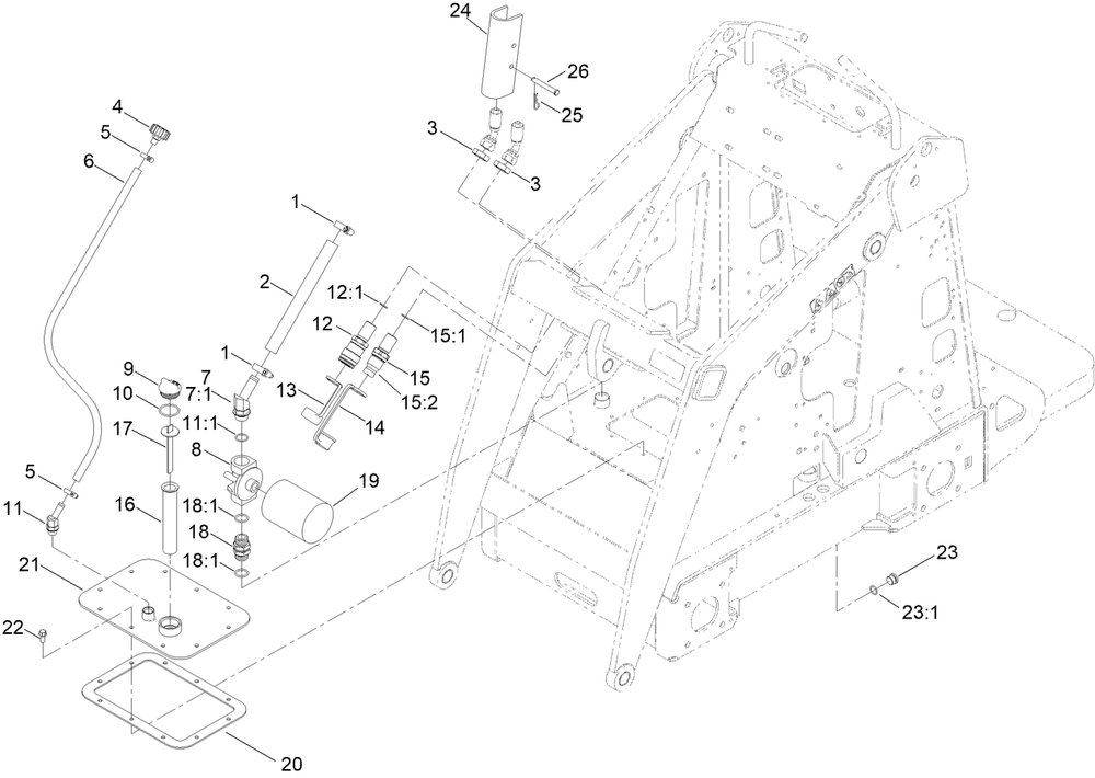 Hydraulic Tank And Filter Assembly Diagram and Parts List for 22318 409342969 - 409809999 Toro Lawn Tractor Accessories