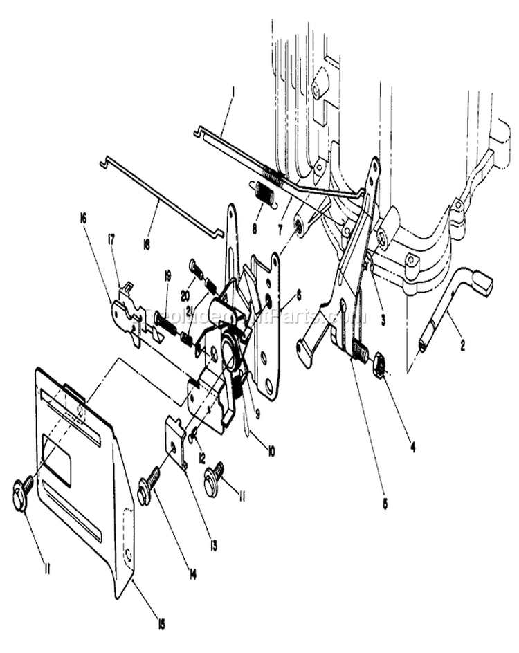 Governor Assembly Diagram and Parts List for 22510 7000001-7999999 - 1987 Toro Lawn Mower