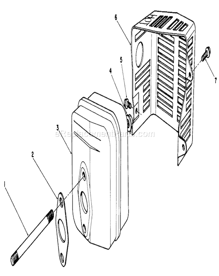 Muffler Diagram and Parts List for 22510 8000001-8999999 - 1988 Toro Lawn Mower