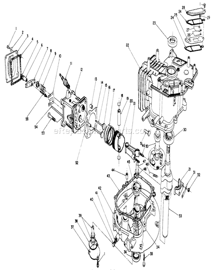 Engine Diagram and Parts List for 22510 8000001-8999999 - 1988 Toro Lawn Mower