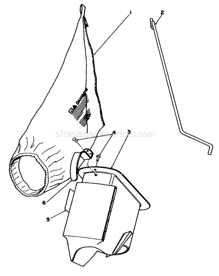 Bagging Kit No. 47-6510 Diagram and Parts List for 22580 0000001-0999999 - 1990 Toro Lawn Mower