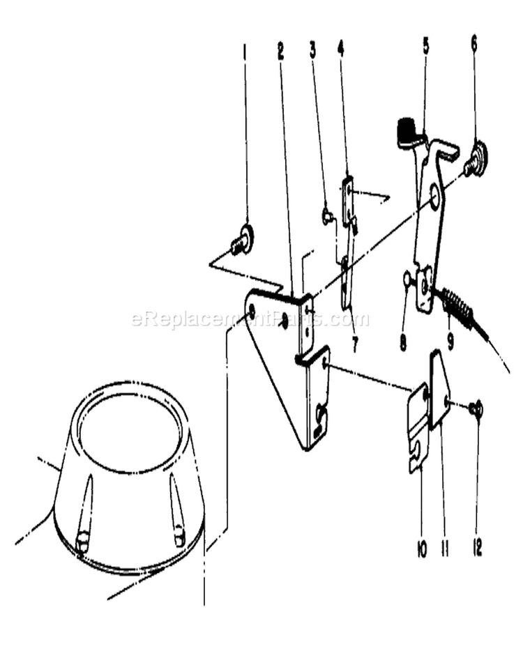 Brake Assembly Diagram and Parts List for 22580 0000001-0999999 - 1990 Toro Lawn Mower