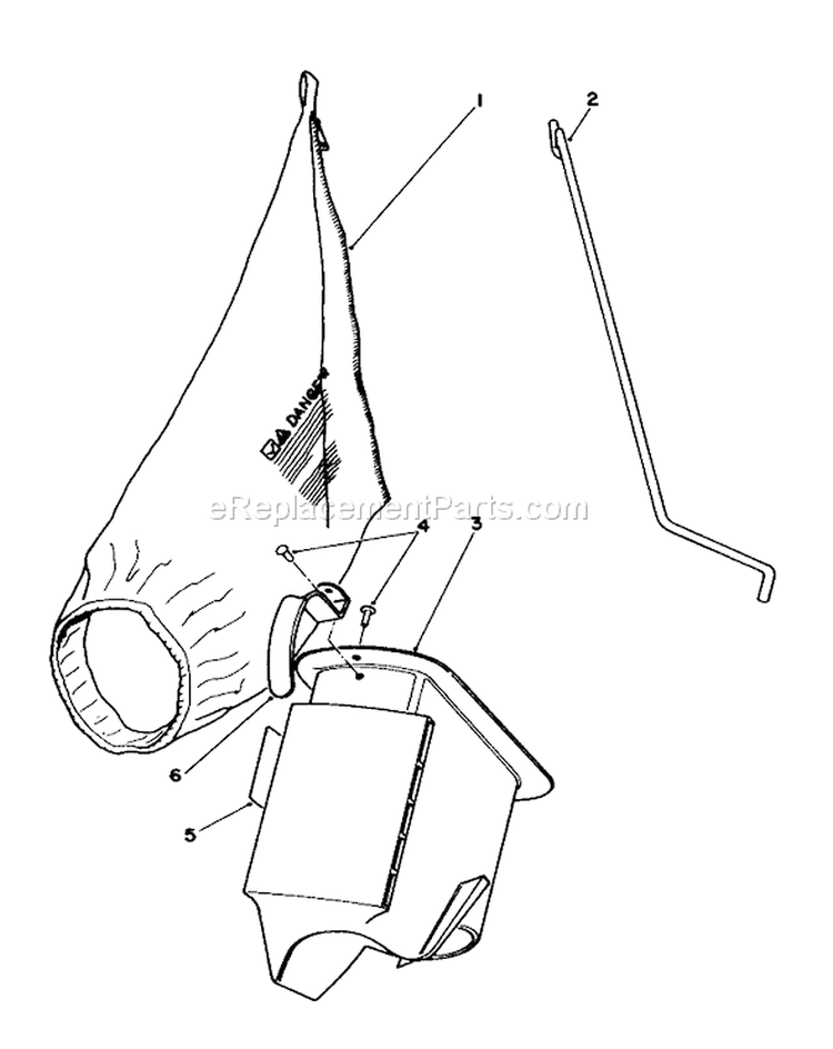 Bagging Kit Diagram and Parts List for 22041 1000001-1999999 - 1991 Toro Lawn Mower