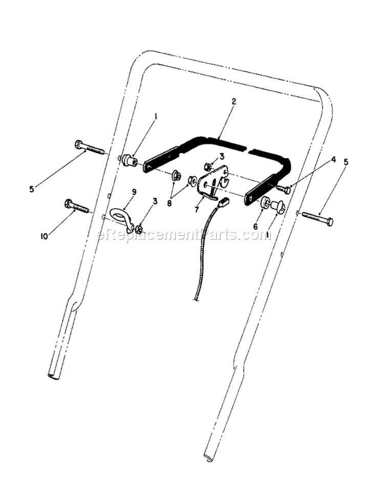 Control Assembly Diagram and Parts List for 22041 1000001-1999999 - 1991 Toro Lawn Mower