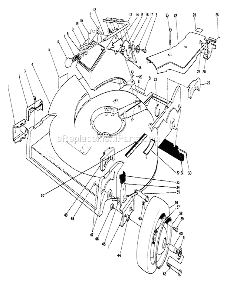 Housing Assembly Diagram and Parts List for 22621C 9000001-9999999 - 1989 Toro Lawn Mower