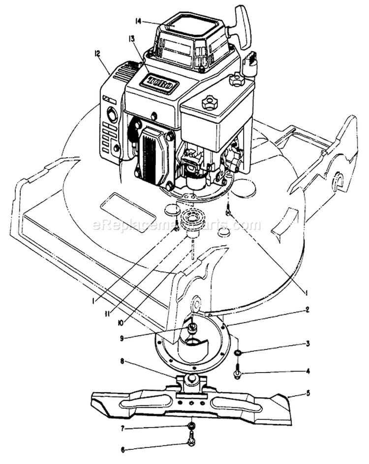 Engine Assembly Diagram and Parts List for 22621 9000001-9999999 - 1989 Toro Lawn Mower