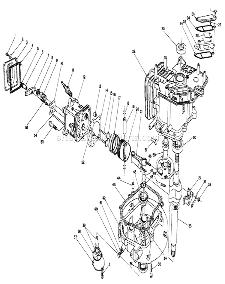 Crankcase Diagram and Parts List for 22621 1000001-1999999 - 1991 Toro Lawn Mower