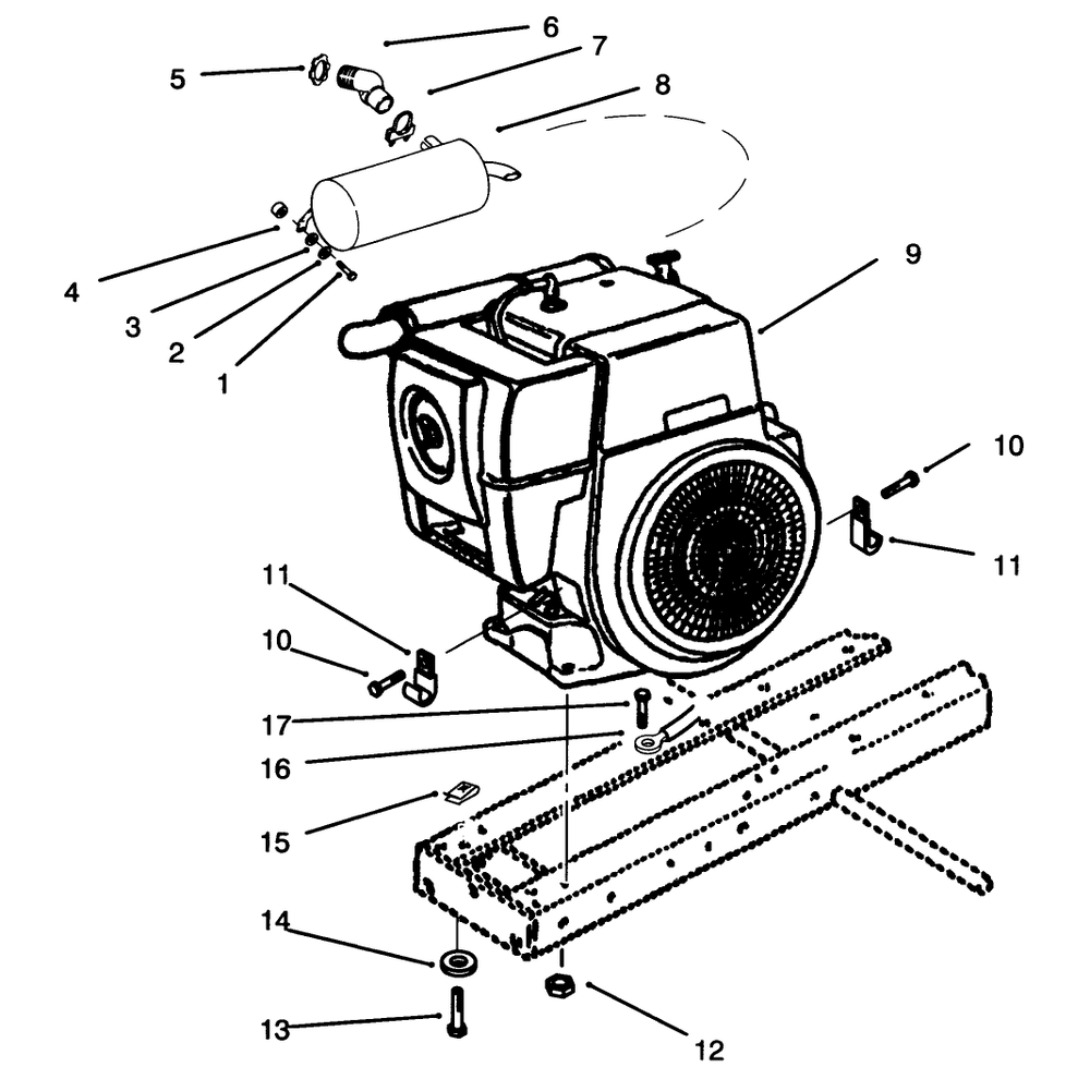 Kohler Engine & Muffler Diagram and Parts List for 73380 4900001 - 4999999 Toro Lawn Tractor