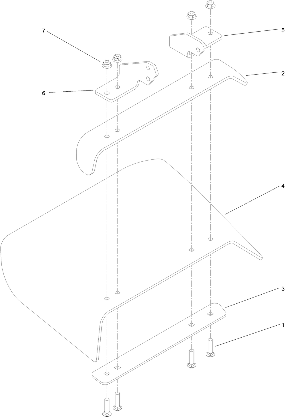 Deflector Assembly Diagram and Parts List for 74583 (314000001-314999999)(2014) Toro Lawn Mower