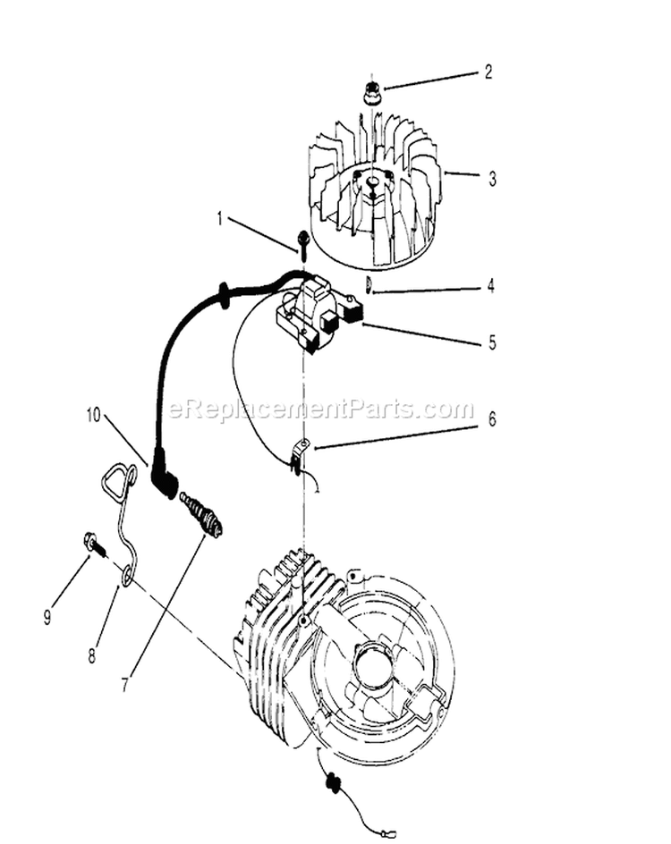 Ignition Diagram and Parts List for 22700BC 5900001-5999999 - 1995 Toro Lawn Mower