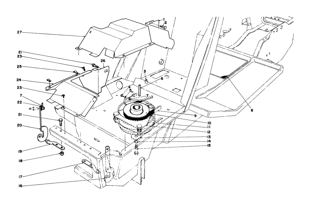 Clutch & Pulley Assembly Diagram and Parts List for 57360 5000001 - 5999999 Toro Lawn Tractor