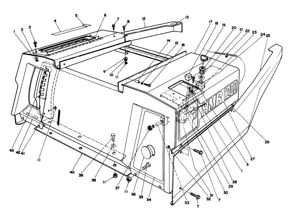 Body Assembly Diagram and Parts List for 55600 9000001 - 9999999 Toro Lawn Tractor