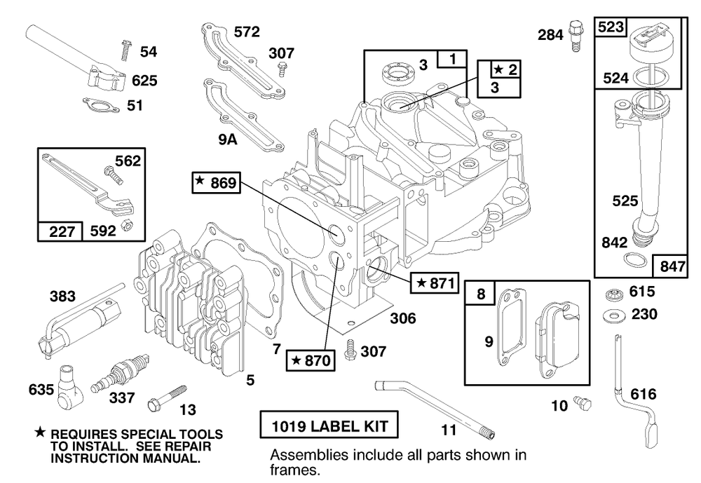 Engine Briggs & Stratton Model 12h802-1758-A1 Diagram and Parts List for 20457 7900001 - 7999999 Toro Lawn Mower