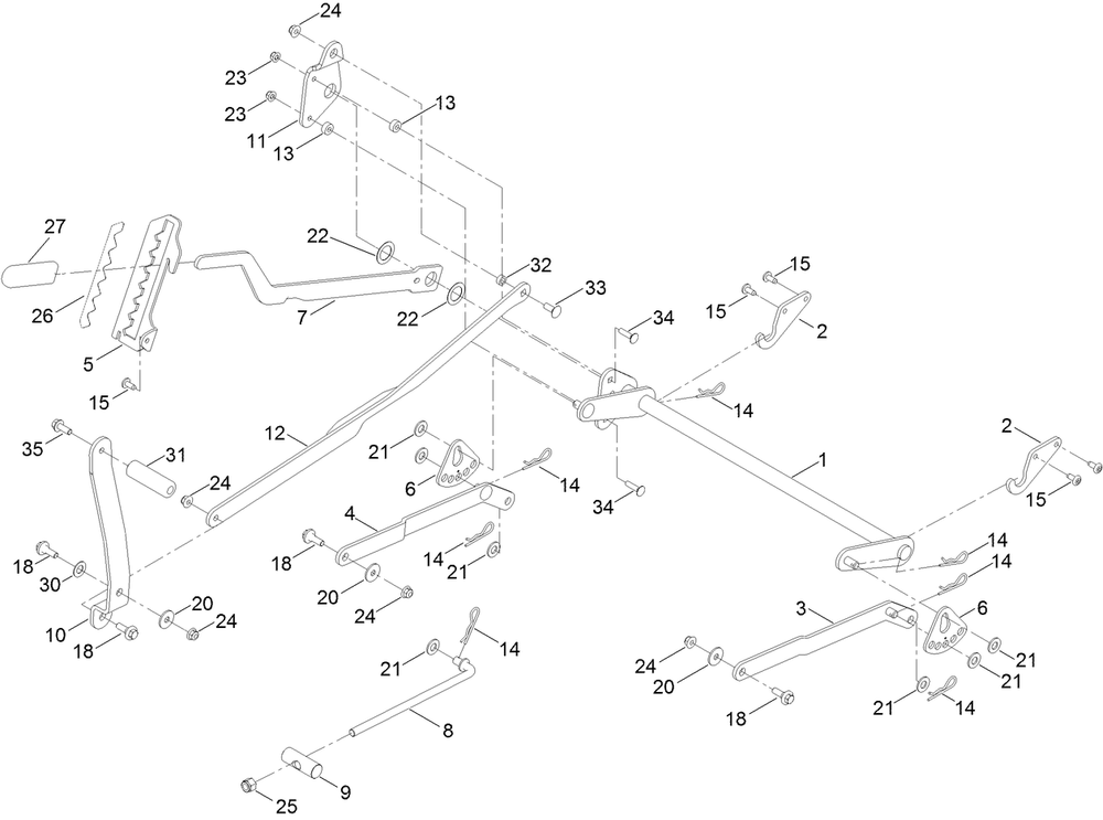 Deck Lift Assembly Diagram and Parts List for 74696 400000000 - 999999999 Toro Lawn Tractor