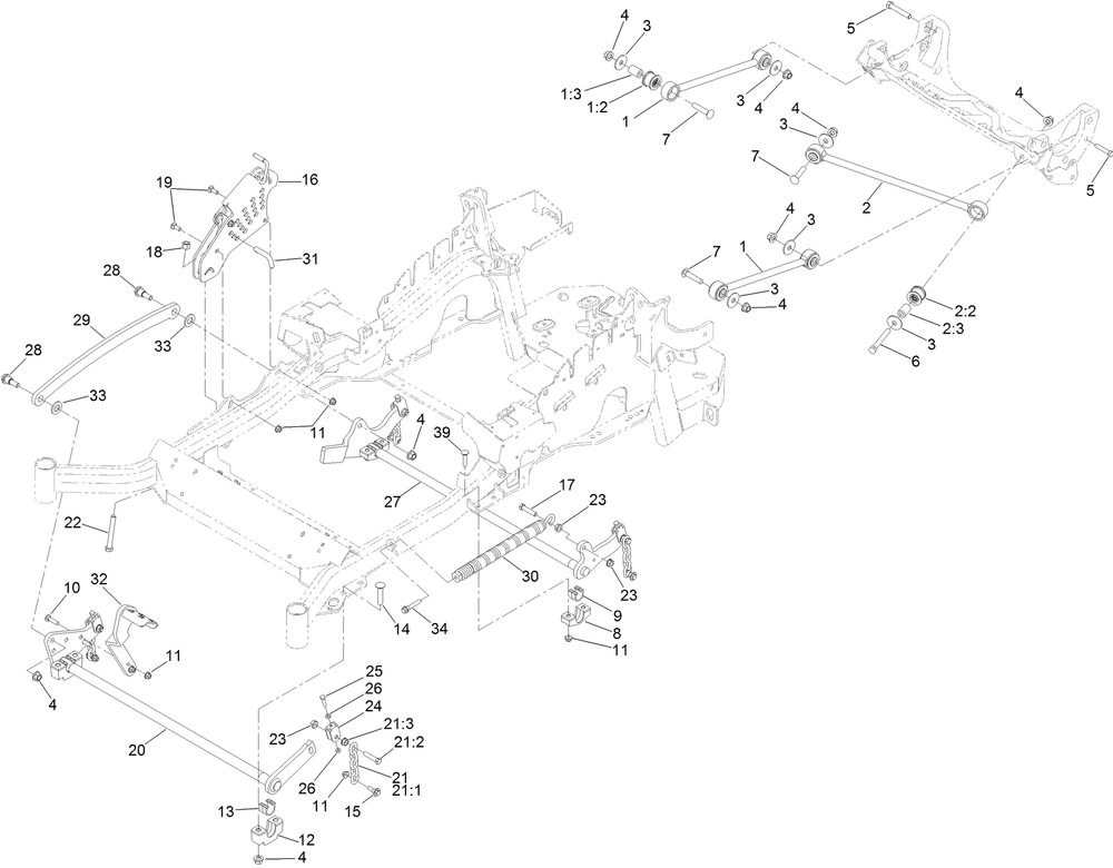 Deck Lift Assembly Diagram and Parts List for 74904 402090000-403247208 Toro Lawn Mower