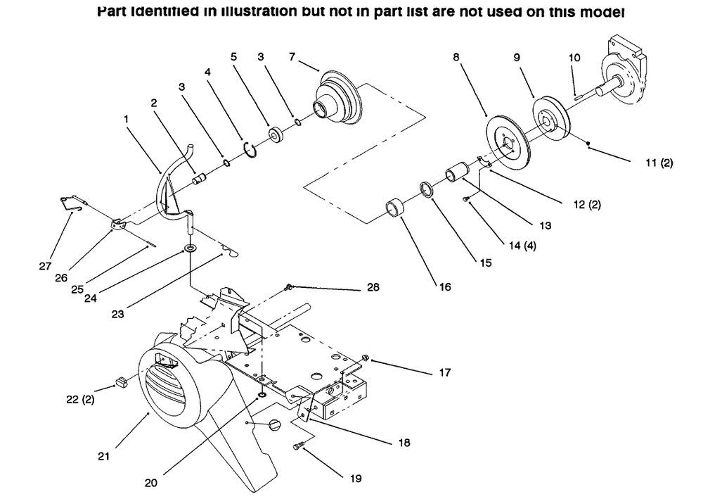 Pto Clutch Pulley Diagram and Parts List for 73423 6900001 - 6999999 Toro Lawn Tractor