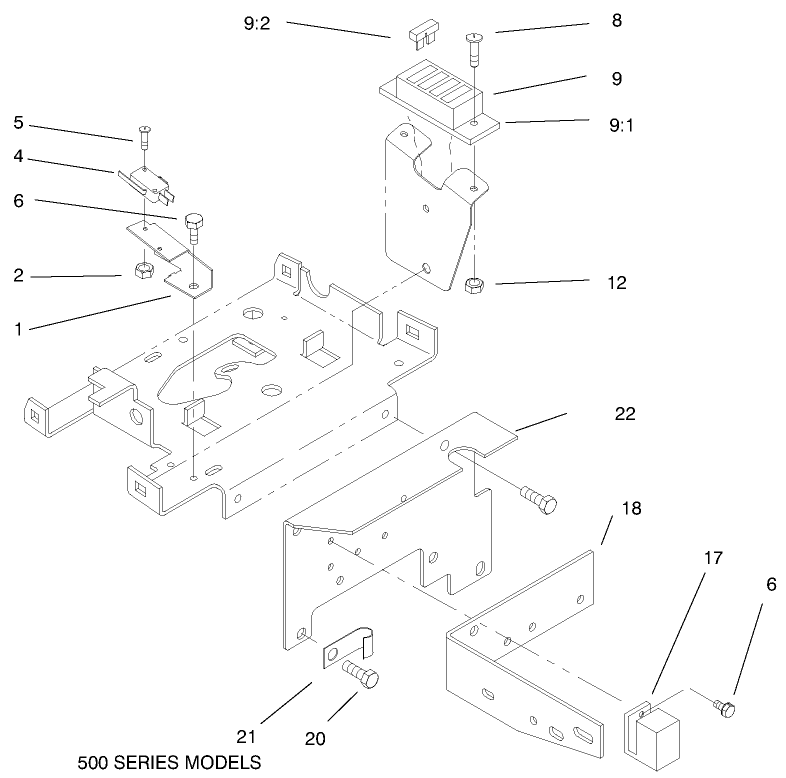 Hoodstand Electrical Housing & Wire Harness Diagram and Parts List for 73502 7900001 - 7999999 Toro Lawn Tractor
