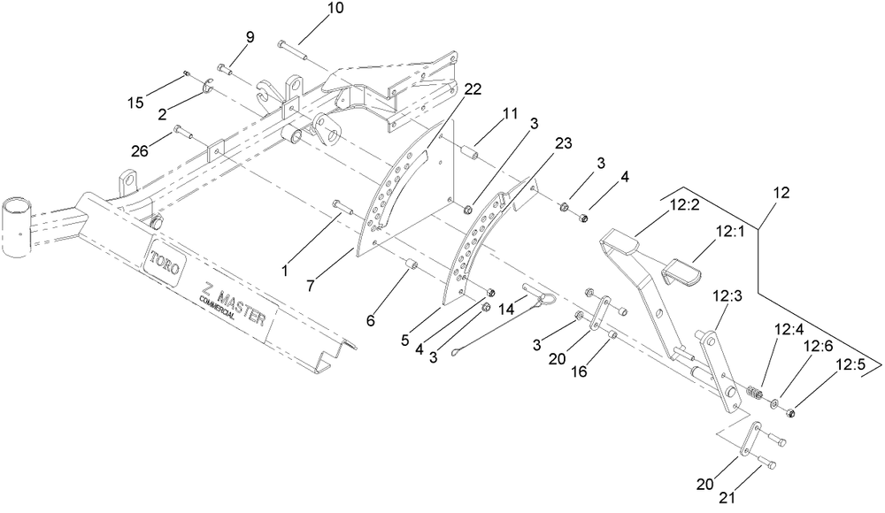 Height-Of-Cut Assembly Diagram and Parts List for 74416TE (280000001-280999999)(2008) Toro Lawn Mower