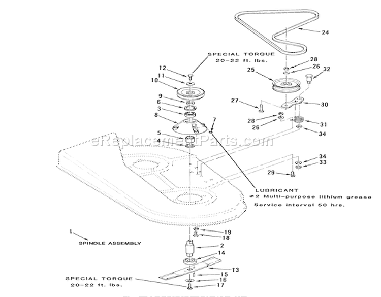 32 In./81 Cm Spindles-8 & 11 Hp Riders Diagram and Parts List for 23-08XP01 1983 Toro Lawn Tractor