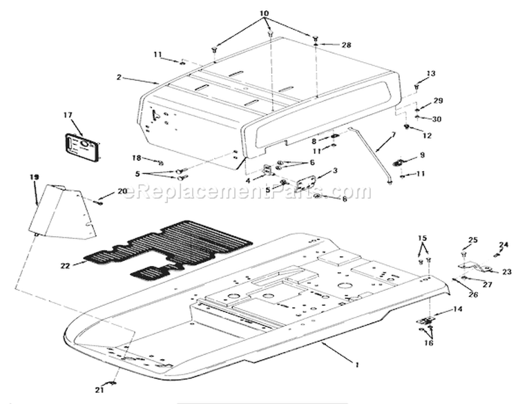 Body, Sheet Metal And Covers Diagram and Parts List for 23-11BP01 1982 Toro Lawn Tractor