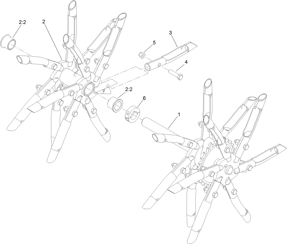 Lh Tine Wheel Assembly Diagram and Parts List for 39521 409760523-999999999 Toro Aerator