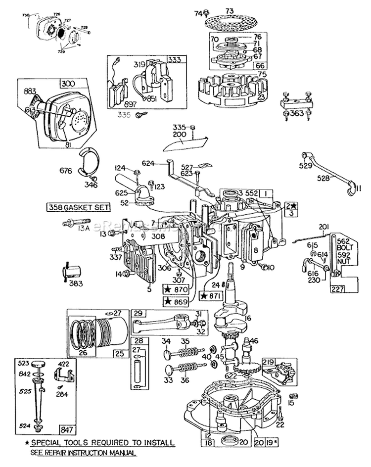Page B Diagram and Parts List for 23022 3000001-3999999 - 1983 Toro Lawn Mower