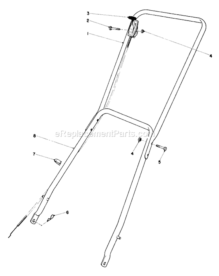 Handle Assembly Diagram and Parts List for 23022 3000001-3999999 - 1983 Toro Lawn Mower