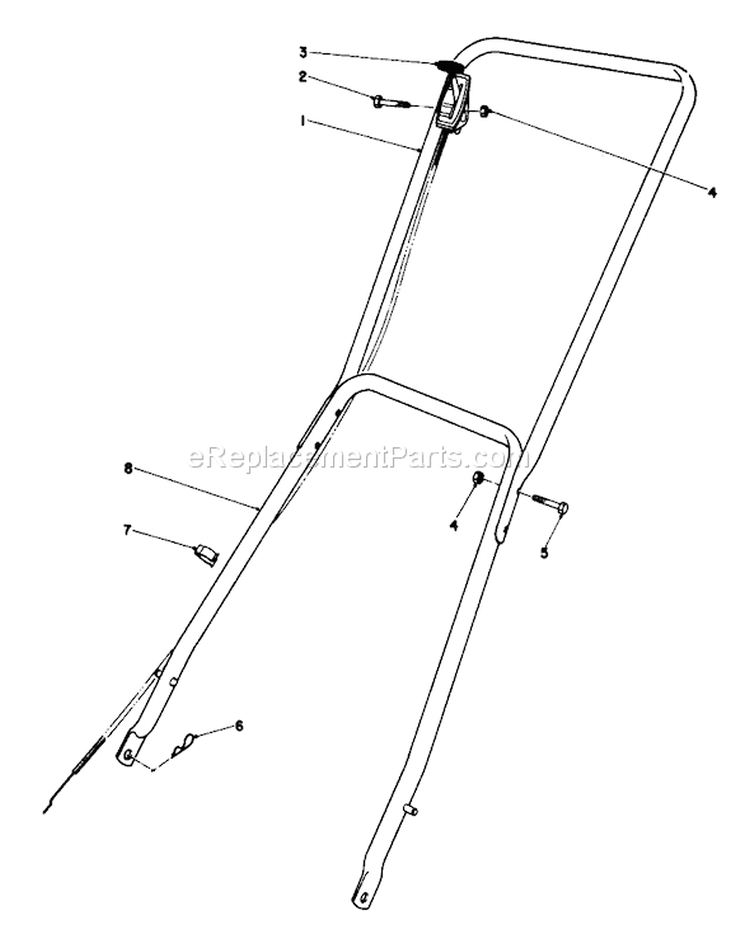 Handle Assembly Diagram and Parts List for 23022 5000001-5999999 - 1985 Toro Lawn Mower