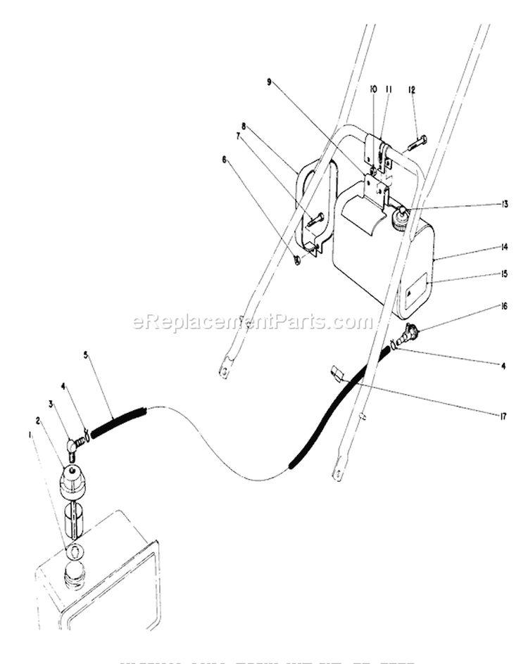 Remote Fuel Tank Kit Diagram and Parts List for 23022 7000001-7999999 - 1977 Toro Lawn Mower