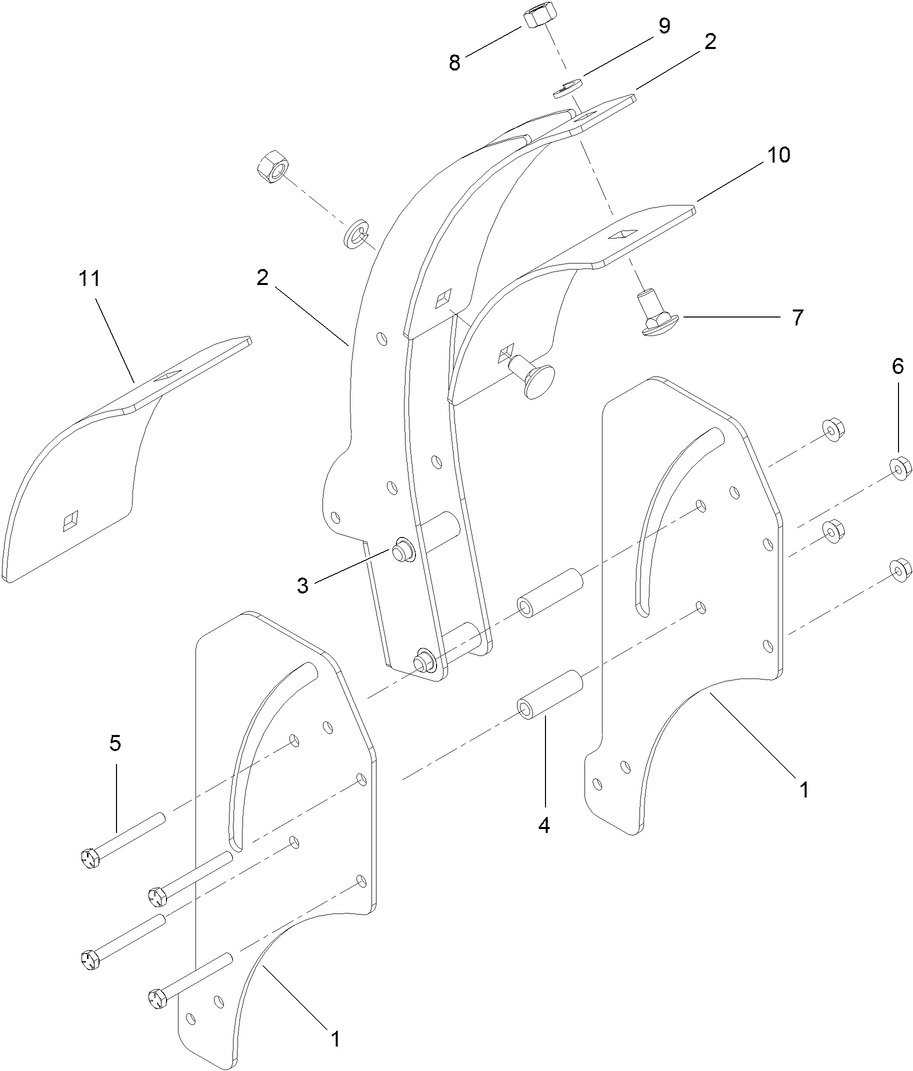 Crumber Kit Assembly Diagram and Parts List for 25533T  Toro Lawn Tractor Accessories