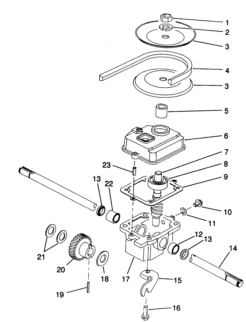 Gearbox Assembly No. 71-8250 Diagram and Parts List for 20921B 2000001 - 2999999 Toro Lawn Mower