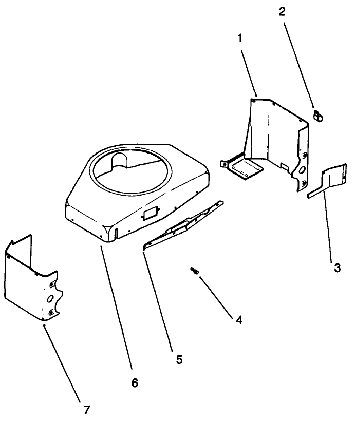 Baffle & Shroud-Engine Model No. Mv18s-Type 58543 Diagram and Parts List for 30190 20000001 - 29999999 Toro Lawn Tractor Accessories