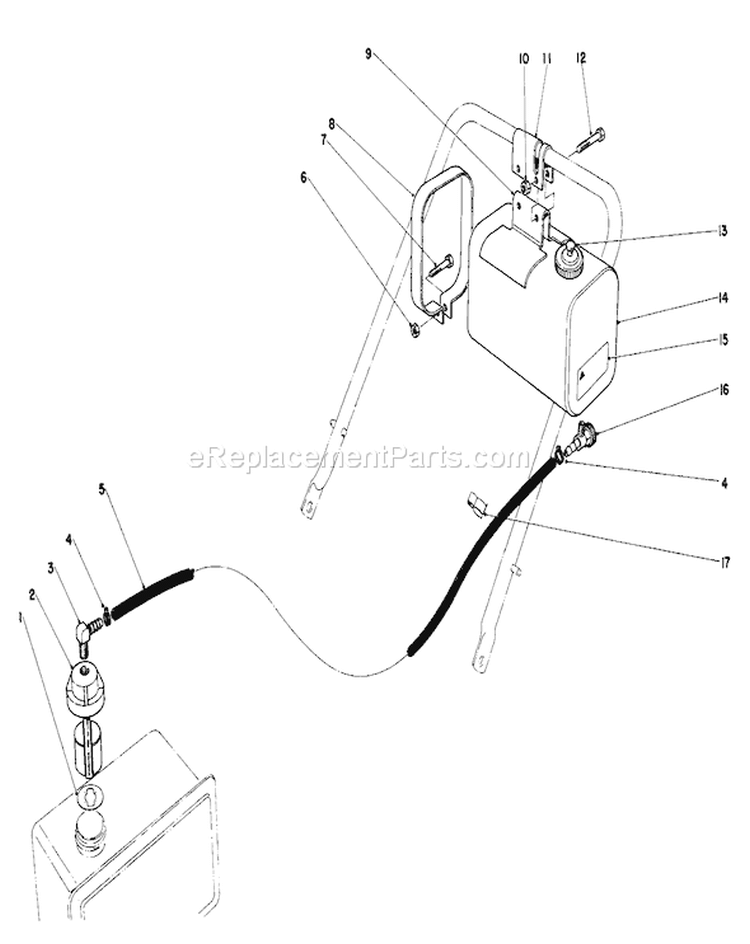 Remote Fuel Tank Kit Diagram and Parts List for 23158 3000001-3999999 - 1983 Toro Lawn Mower