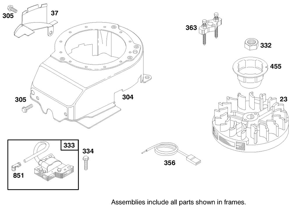 Engine Briggs & Stratton Model 12h802-0658-01 Diagram and Parts List for 20448 7900001 - 7999999 Toro Lawn Mower