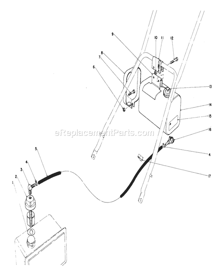 Remote Fuel Tank Kit Diagram and Parts List for 23177 7000001-7999999 - 1977 Toro Lawn Mower