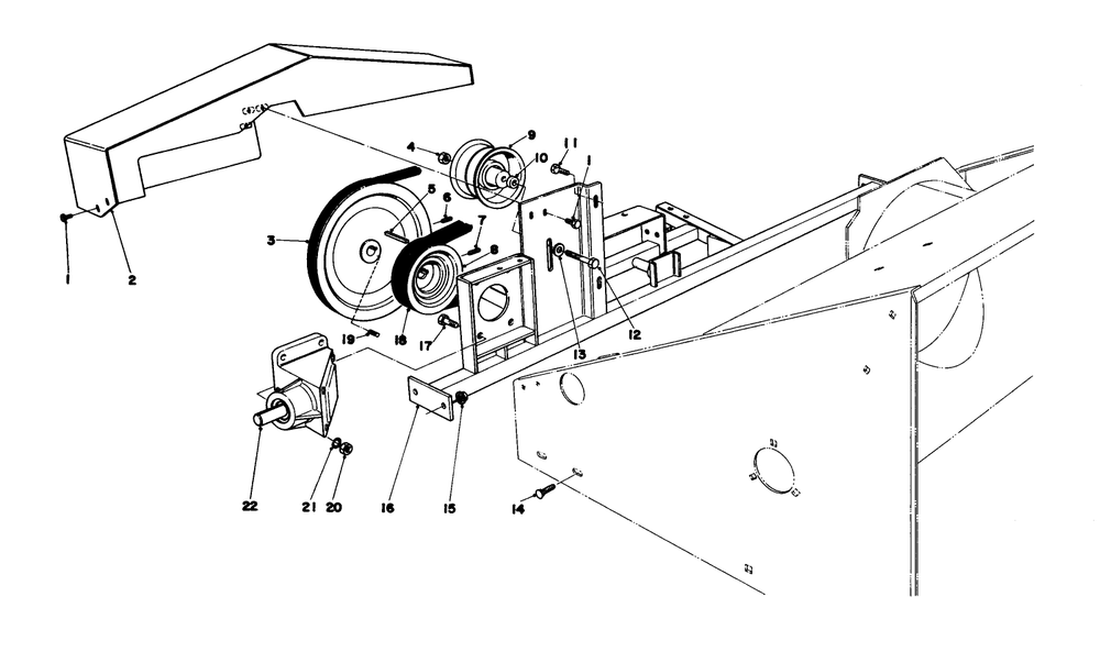 Cross Frame & Pulley Assemblies Diagram and Parts List for 30572 90001 - 99999 Toro Snow Blower