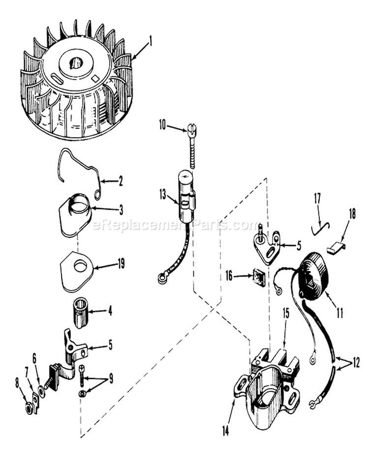 Magneto Model No. 610689a Diagram and Parts List for 23205 5000001-5999999 - 1975 Toro Lawn Mower