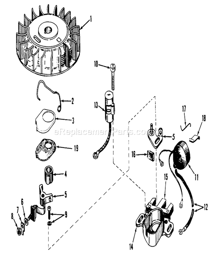 Magneto Model No. 610689a Diagram and Parts List for 23205 7000001-7999999 - 1977 Toro Lawn Mower